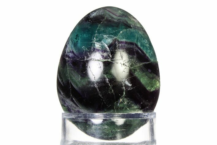 Colorful Polished Fluorite Egg - Fluorescent! #322476